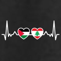 Lebanon Palestine Flag Lebanese Palestinian Unity Heartbeat Golf Towel