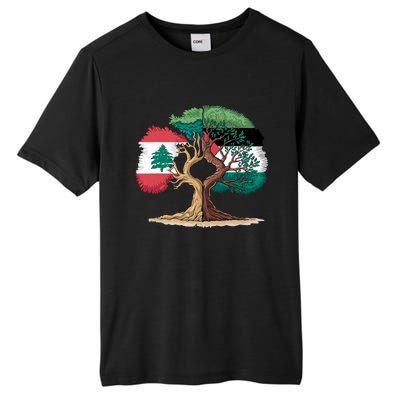 Lebanon Palestine Flag Lebanese Palestinian United Tall Fusion ChromaSoft Performance T-Shirt