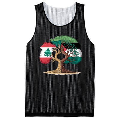 Lebanon Palestine Flag Lebanese Palestinian United Mesh Reversible Basketball Jersey Tank