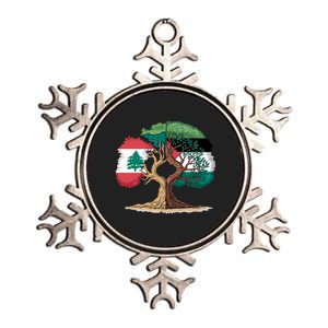 Lebanon Palestine Flag Lebanese Palestinian United Metallic Star Ornament