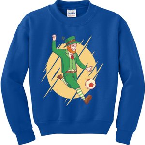 Leprechaun Playing Football St Patrick's Day Holiday Sport Cool Gift Kids Sweatshirt