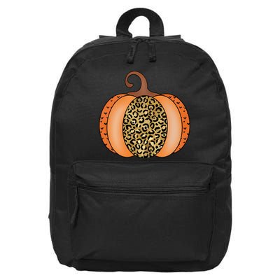 Leopard Pumpkin Fall Holiday 16 in Basic Backpack