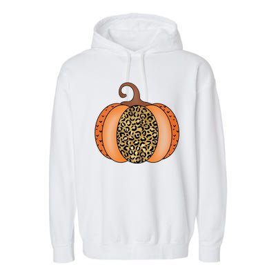 Leopard Pumpkin Fall Holiday Garment-Dyed Fleece Hoodie