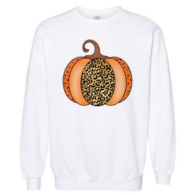 Leopard Pumpkin Fall Holiday Garment-Dyed Sweatshirt