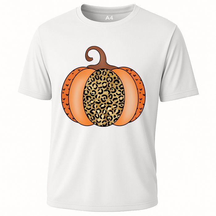 Leopard Pumpkin Fall Holiday Cooling Performance Crew T-Shirt