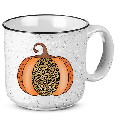 Leopard Pumpkin Fall Holiday 15oz Campfire Ceramic Mug