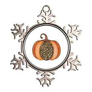 Leopard Pumpkin Fall Holiday Metallic Star Ornament