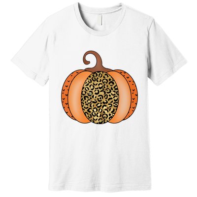 Leopard Pumpkin Fall Holiday Premium T-Shirt