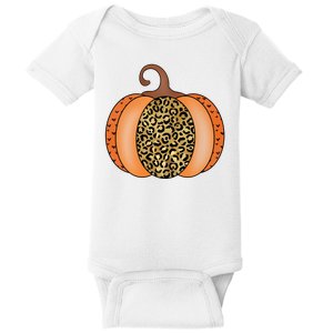 Leopard Pumpkin Fall Holiday Baby Bodysuit