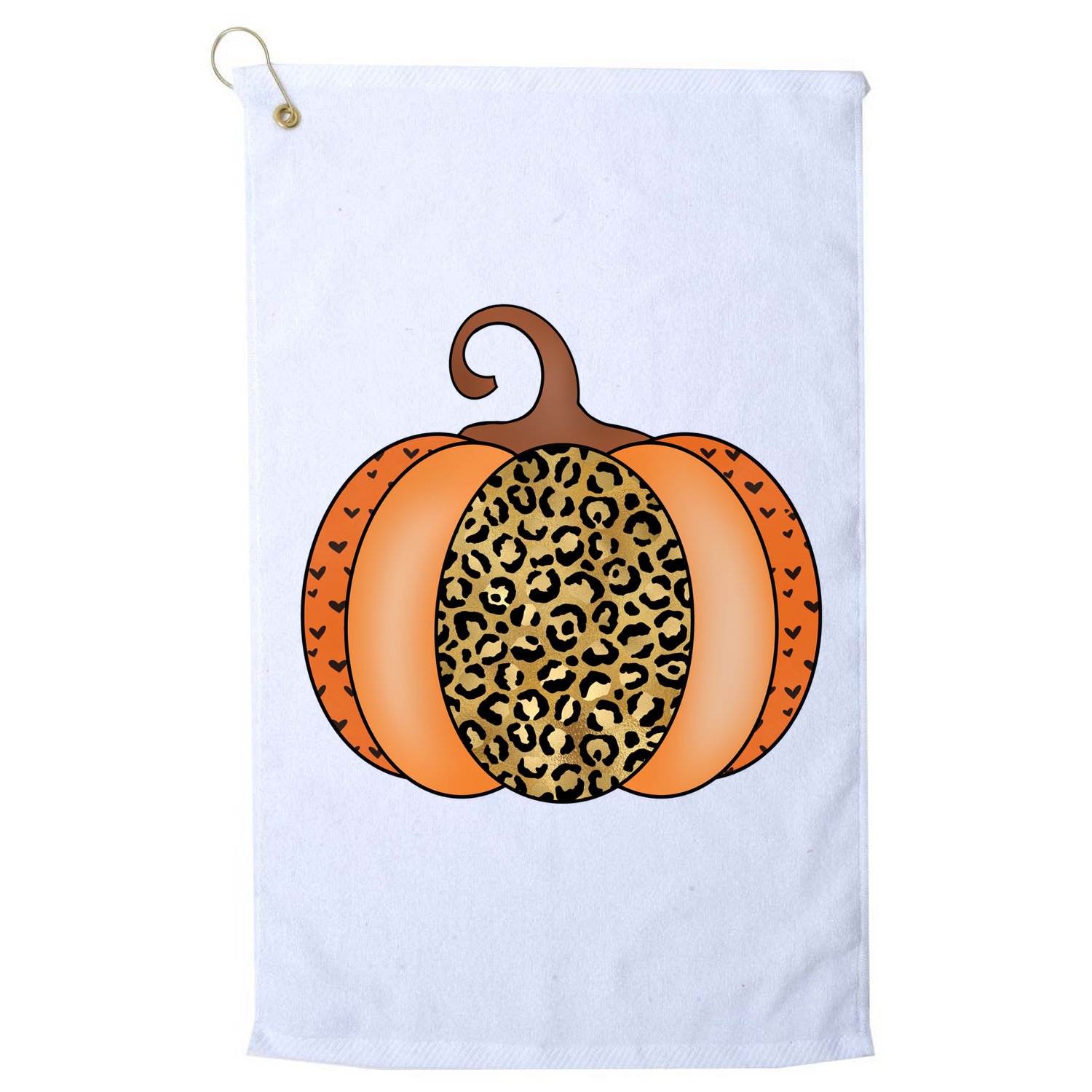 Leopard Pumpkin Fall Holiday Golf Towel