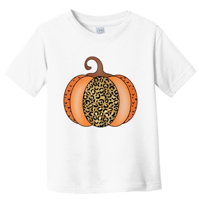 Leopard Pumpkin Fall Holiday Toddler T-Shirt