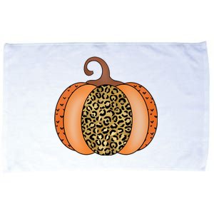 Leopard Pumpkin Fall Holiday Microfiber Hand Towel