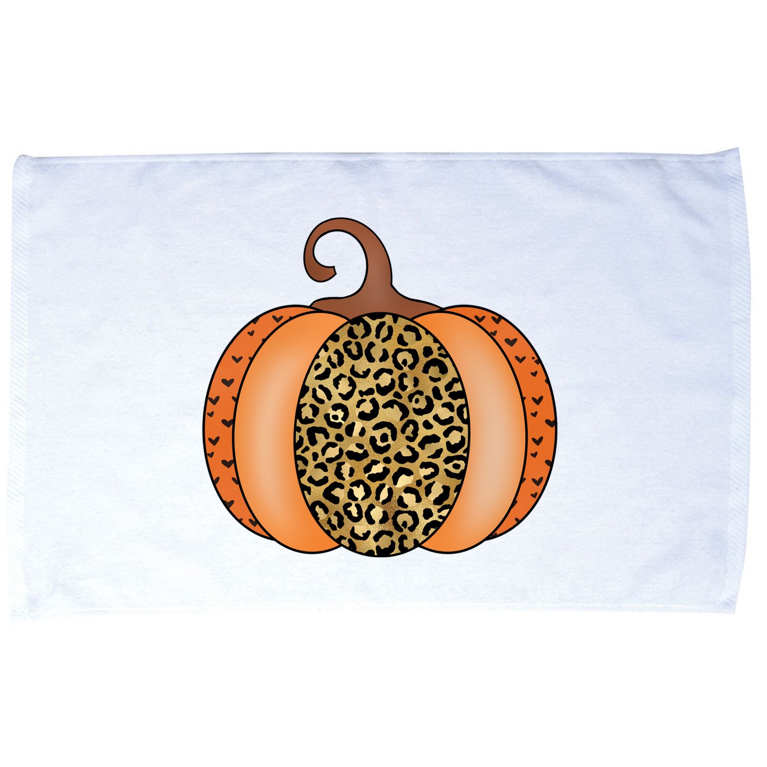 Leopard Pumpkin Fall Holiday Microfiber Hand Towel