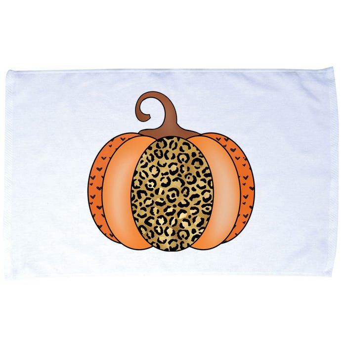 Leopard Pumpkin Fall Holiday Microfiber Hand Towel