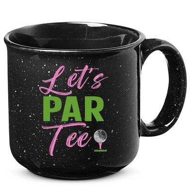 Let's Par Funny Golf Golfer Girl Women Golfing Party 15oz Campfire Ceramic Mug