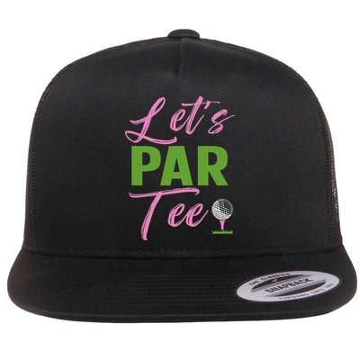 Let's Par Funny Golf Golfer Girl Women Golfing Party Flatbill Hat