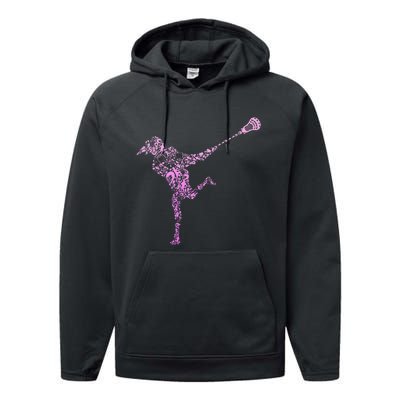 Lacrosse Players funny sport lovers Performance Fleece Hoodie