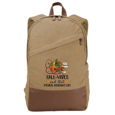 Leopard Pumpkin Fall Vibes And That Medical Assistant Life Gift Cotton Canvas Backpack