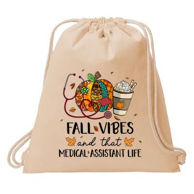 Leopard Pumpkin Fall Vibes And That Medical Assistant Life Gift Drawstring Bag
