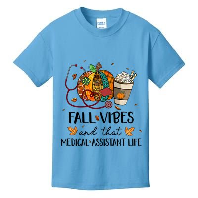 Leopard Pumpkin Fall Vibes And That Medical Assistant Life Gift Kids T-Shirt