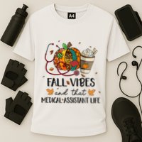 Leopard Pumpkin Fall Vibes And That Medical Assistant Life Gift Performance Shirt