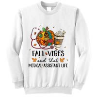 Leopard Pumpkin Fall Vibes And That Medical Assistant Life Gift Sweatshirt