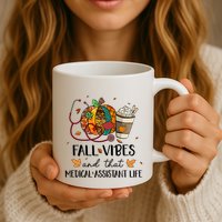 Leopard Pumpkin Fall Vibes And That Medical Assistant Life Gift Mug