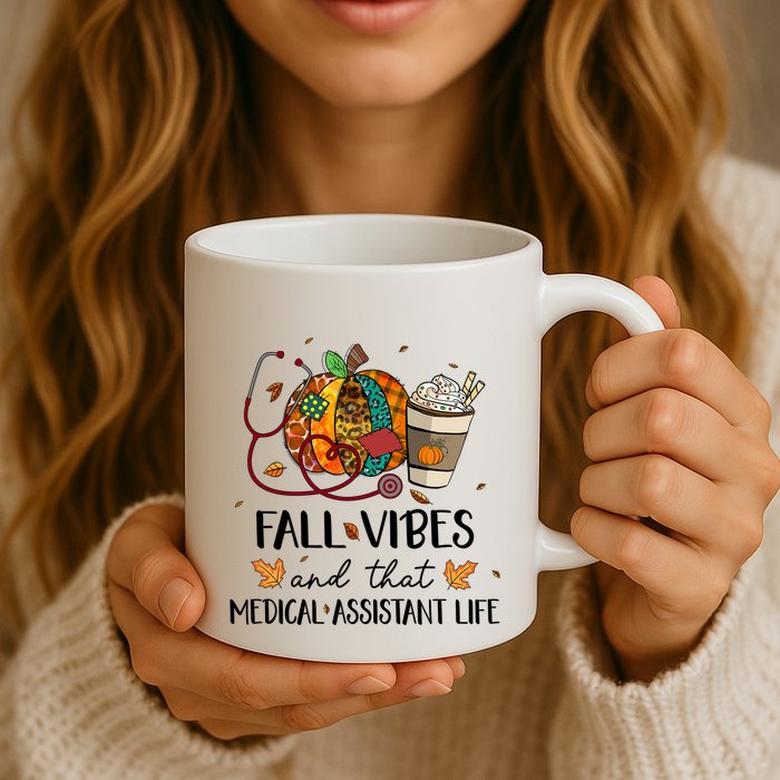 Leopard Pumpkin Fall Vibes And That Medical Assistant Life Gift Mug