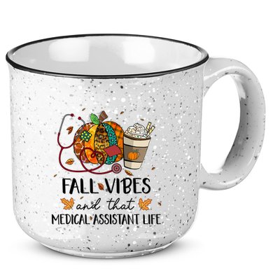 Leopard Pumpkin Fall Vibes And That Medical Assistant Life Gift 15oz Campfire Ceramic Mug