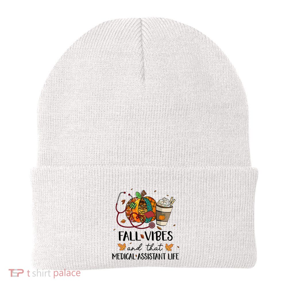 Leopard Pumpkin Fall Vibes And That Medical Assistant Life Gift Beanie