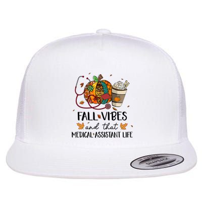 Leopard Pumpkin Fall Vibes And That Medical Assistant Life Gift Flatbill Hat