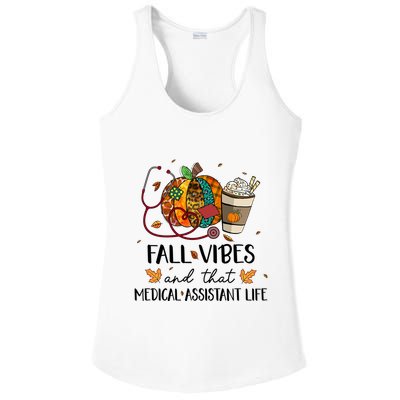 Leopard Pumpkin Fall Vibes And That Medical Assistant Life Gift Ladies PosiCharge Competitor Racerback Tank