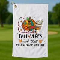 Leopard Pumpkin Fall Vibes And That Medical Assistant Life Gift Golf Towel