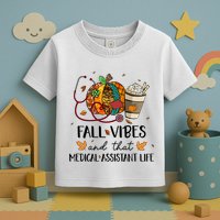 Leopard Pumpkin Fall Vibes And That Medical Assistant Life Gift Toddler T-Shirt