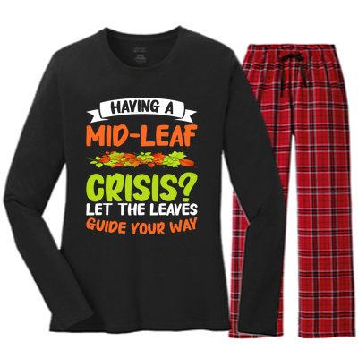 Leaf Peeping Fall Foliage Autumn Leaves Women's Long Sleeve Flannel Pajama Set 