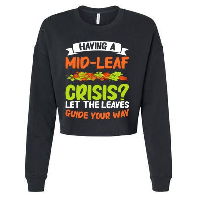 Leaf Peeping Fall Foliage Autumn Leaves Cropped Pullover Crew