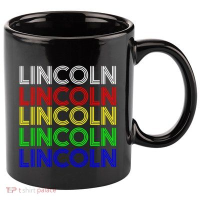 Lincoln Personalized First Name Retro Vintage Style Cool Gift 11oz C Handle Ceramic Mug
