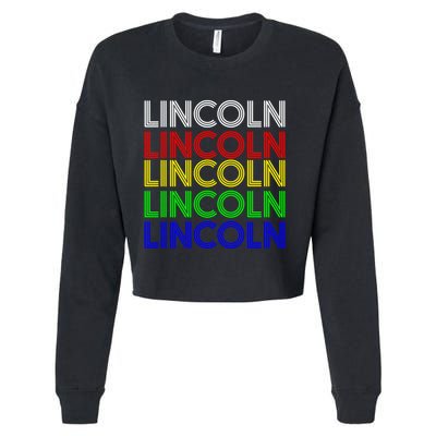 Lincoln Personalized First Name Retro Vintage Style Cool Gift Cropped Pullover Crew