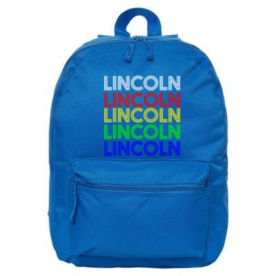 Lincoln Personalized First Name Retro Vintage Style Cool Gift 16 in Basic Backpack