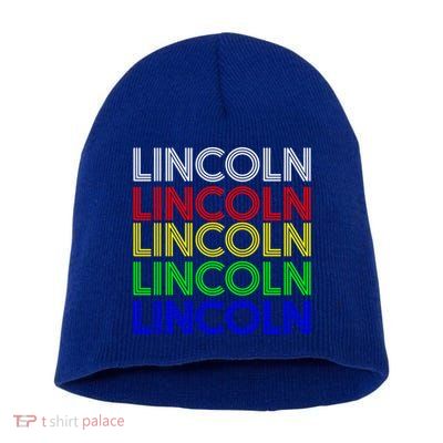 Lincoln Personalized First Name Retro Vintage Style Cool Gift Short Acrylic Beanie