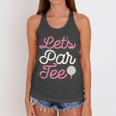 Lets Par Funny Golf Golfer Party Team Women's Knotted Racerback Tank