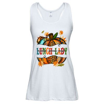 Leopard Pumpkin Fall Autumn Thanksgiving Lunch Lady Ladies Essential Flowy Tank