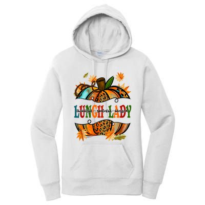 Leopard Pumpkin Fall Autumn Thanksgiving Lunch Lady Women's Pullover Hoodie