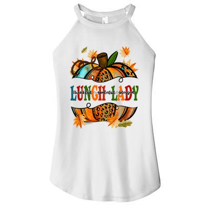 Leopard Pumpkin Fall Autumn Thanksgiving Lunch Lady Women's Perfect Tri Rocker Tank