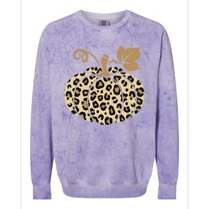 Leopard Pumpkin Fall Colorblast Crewneck Sweatshirt