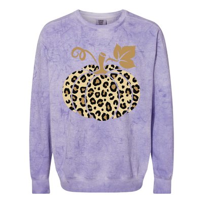 Leopard Pumpkin Fall Colorblast Crewneck Sweatshirt