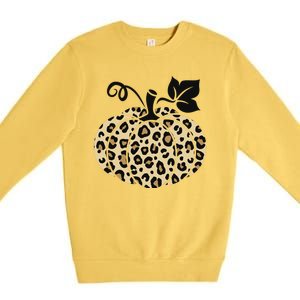 Leopard Pumpkin Fall Premium Crewneck Sweatshirt