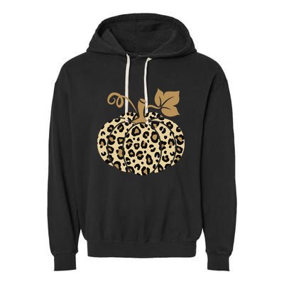 Leopard Pumpkin Fall Garment-Dyed Fleece Hoodie