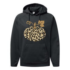 Leopard Pumpkin Fall Performance Fleece Hoodie