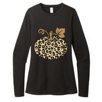 Leopard Pumpkin Fall Womens CVC Long Sleeve Shirt